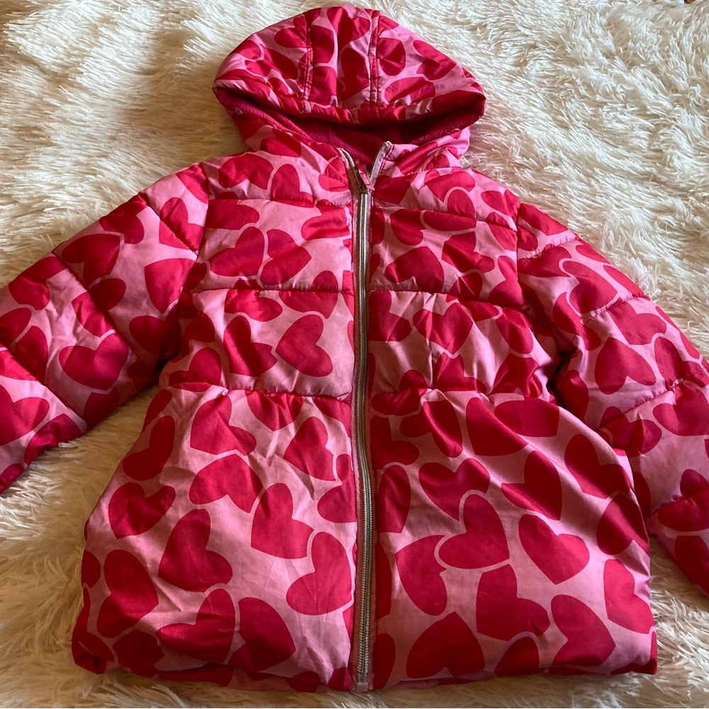 Kids Heart Pattern Pink Jacket